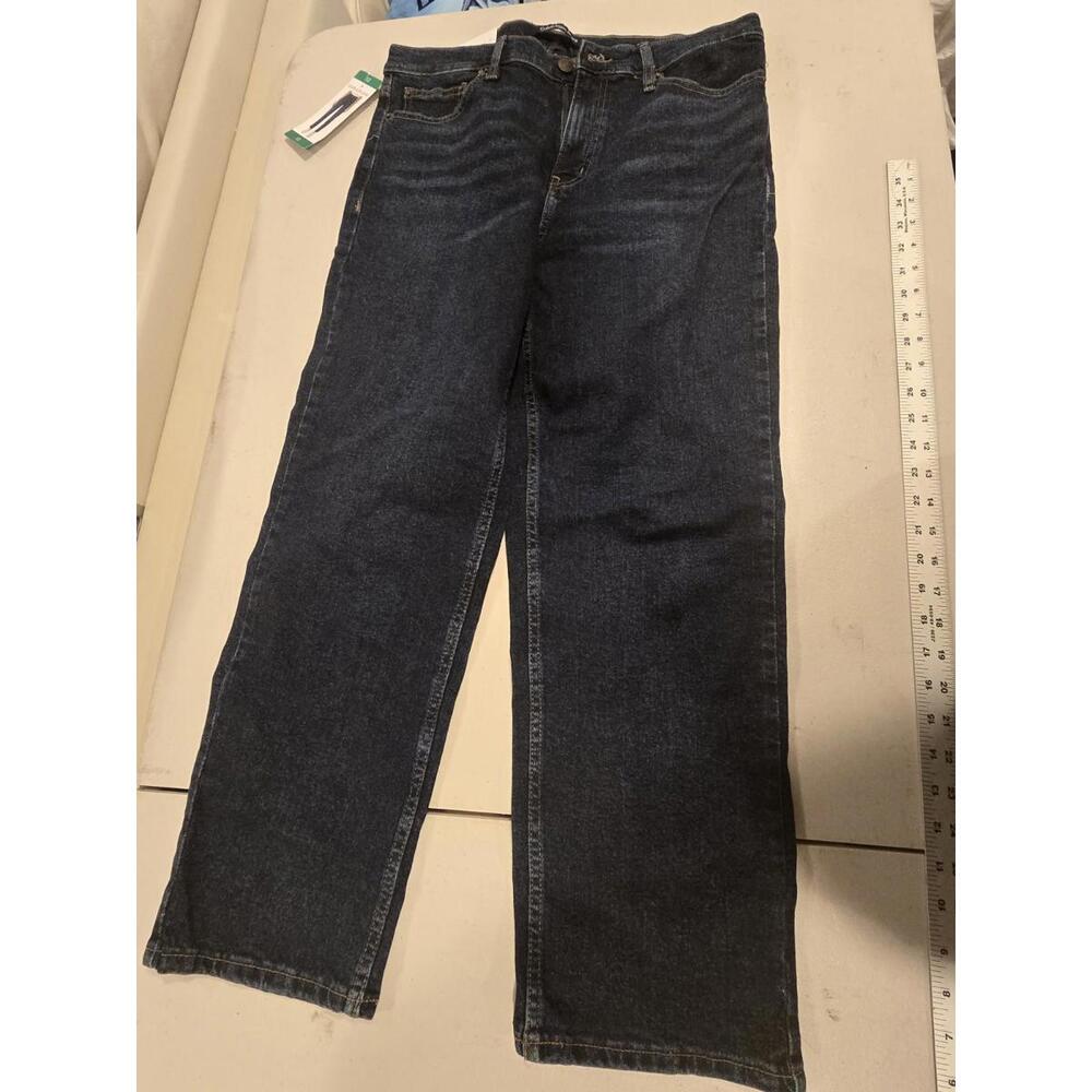 Calvin Klein Women High Rise Straight Leg Jean Dark Blue 12